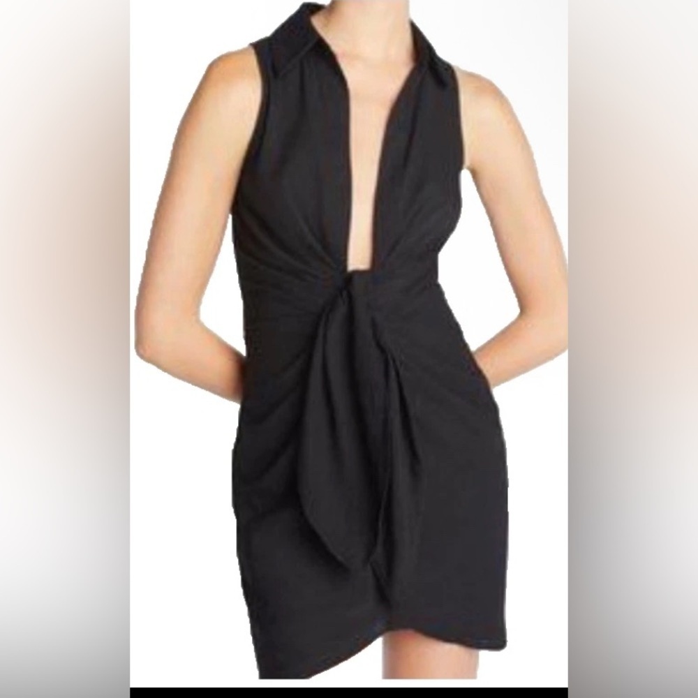 Choosy Womens St. Crosby Plunging Shirt Dress. Black. Size 8. NWT!